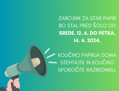 3. zbiralna akcija papirja